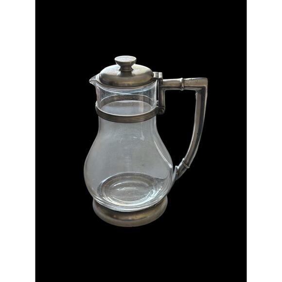 International Silver Company Hilton Hotel 6-C-201 Silver And Glass Pitcher Vtg - Picture 3 of 8